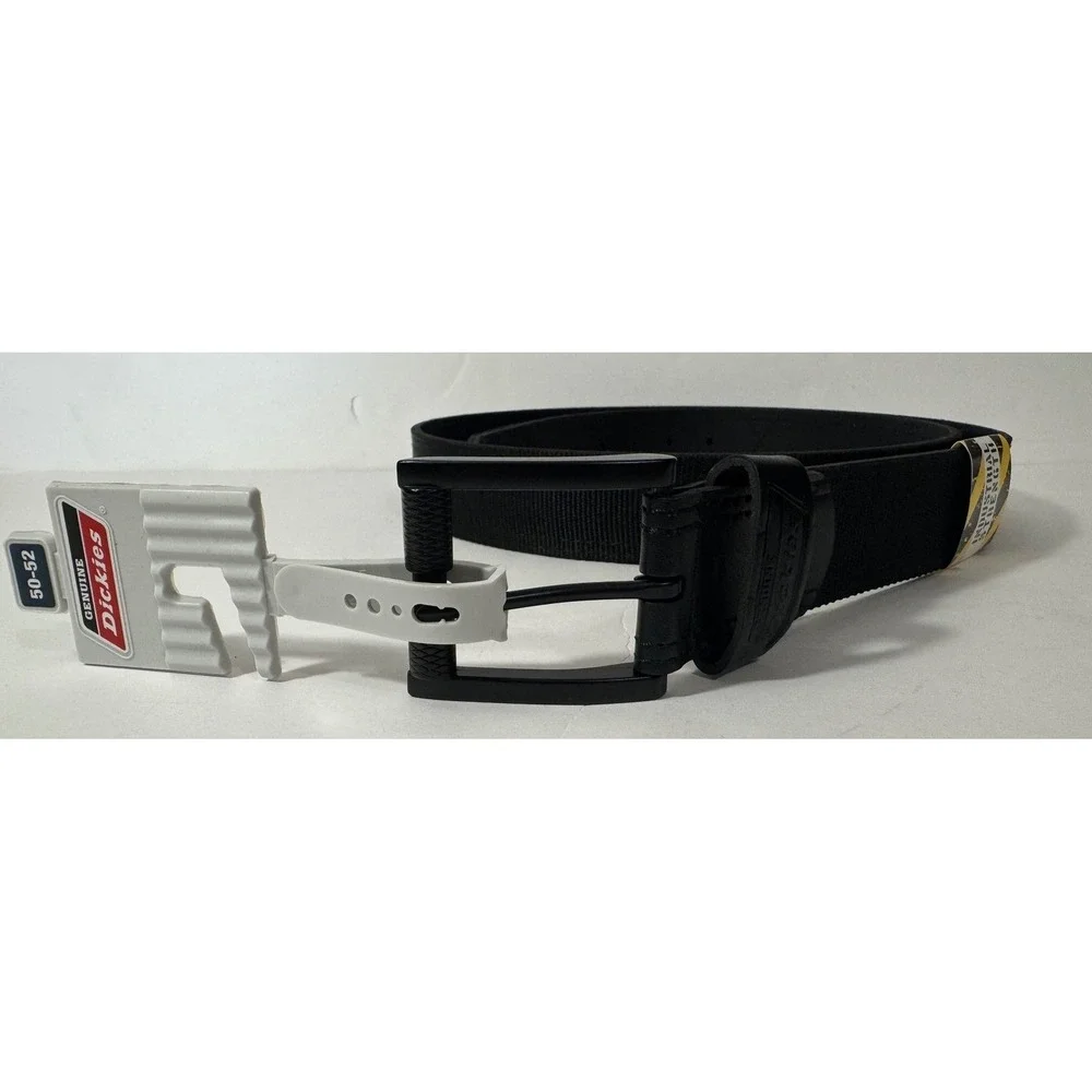 Genuine Dickies Belt Men 50-52 Industrial Strength Black‎ Nylon Leather Work NEW